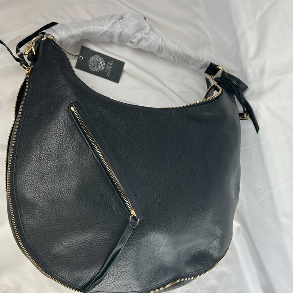 Vince Camuto Large Felax  Black Leather Hobo Handbag New with Tag - Picture 6 of 15